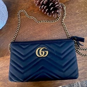 Gucci Marmont Mini Chain Bag in Black